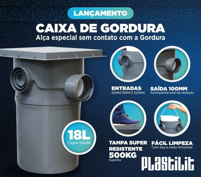 CAIXA GORD.PVC REF.C/CEST. LIMPEZA 18L