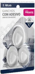 GANCHO ADESIVO 3 PCS 0,7 KG PLASTICO BR