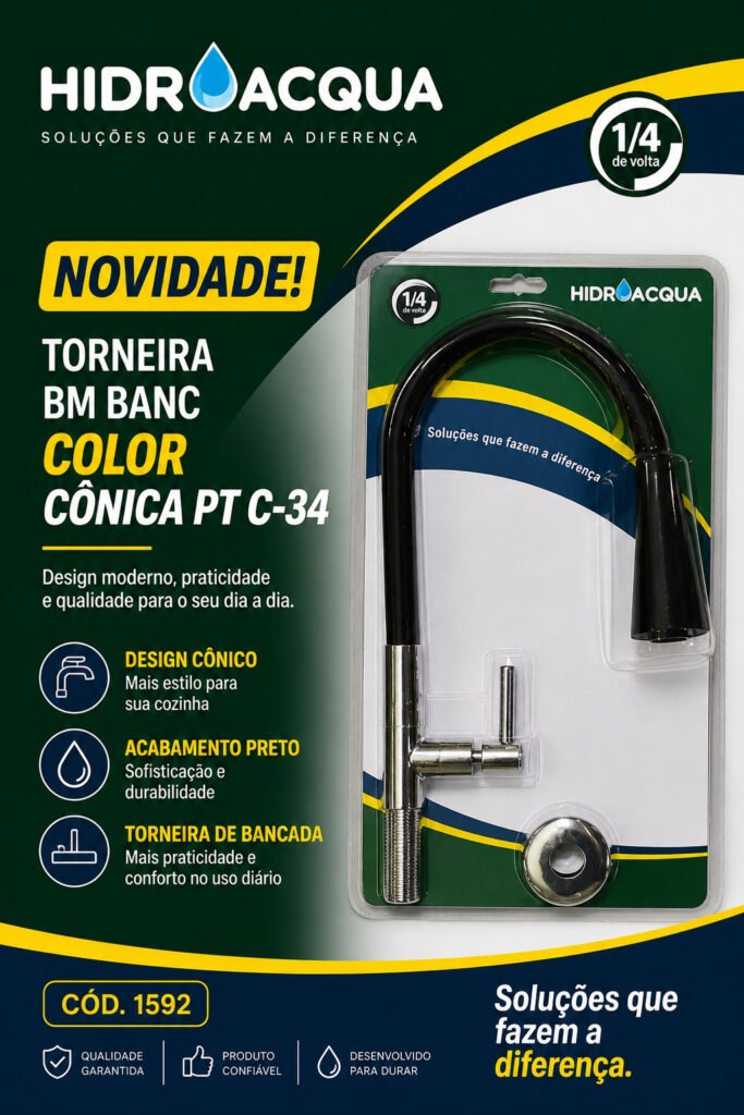 torneira bancada conica